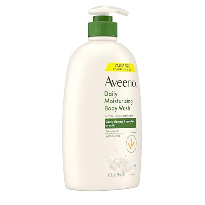 Aveeno Daily Moisturizing Body Wash for Women and Men for Dry & Sensitive Skin, Paraben, Soap & Dye-Free, Gentle Shower Cleanser, Dermatologist Recommended Brand, Lightly Scented, 33 Fl Oz - Image 4